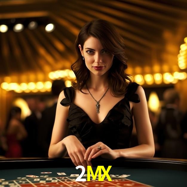Una escena digital vívida inspirada en casino con 2MX mostrado prominentemente, luces brillantes, fichas, cartas y acentos dorados.